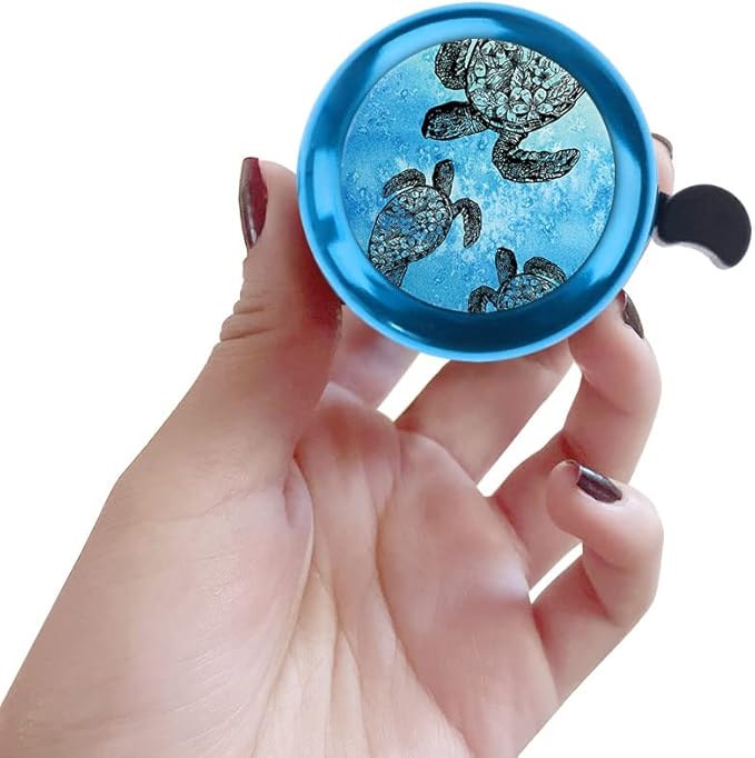 WIRESTER Blue Aluminum Round Bike Bell, Classic Ring Bicycle Bell, Bike Accessories Bell Ring for Adults Kids Girls Boys