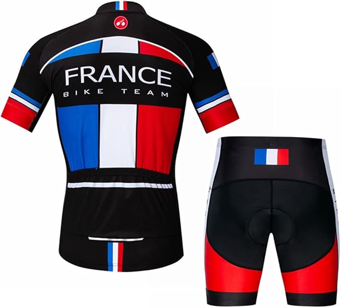Hotlion Men's Cycling Jersey Sets Gel Pad Summer Bike Clothing Suit Breathable Bike Clothes with 3 Rear Pockets