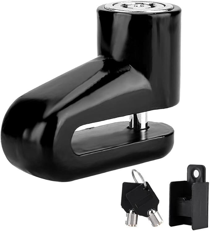 Heavy Duty Motorcycle Disc Lock, AntiTheft Pin Brake Wheel Security Lock with Alarm, Durable Bike Protection for Motorcycles & Scooters, Loud 110dB Alarm for Theft (Black)