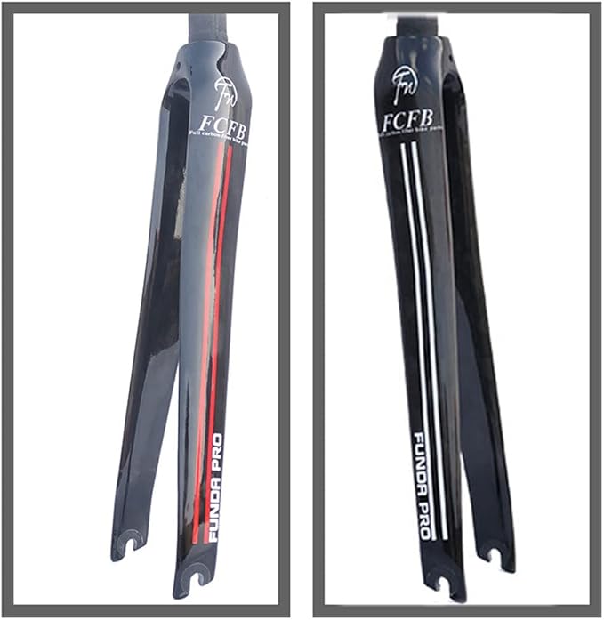 Carbon Fiber Rigid Fork 700C Road Bike Fork V/C Brake 1-1/8'' Straight Threadless Quick Release Front Fork(700c White)