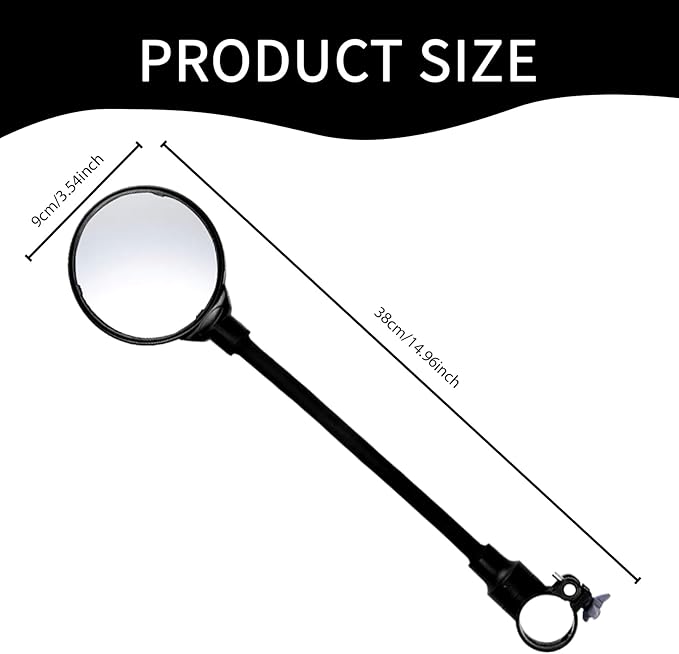 2 Pcs Bike Mirror Handlebar Mount 360° Adjustable Rotatable Rear View Mirror with HD Wide Angle Glass Convex Lens Easy to Install cycling Accessory Ideal for Mountain Road Bike Electric Bicycle