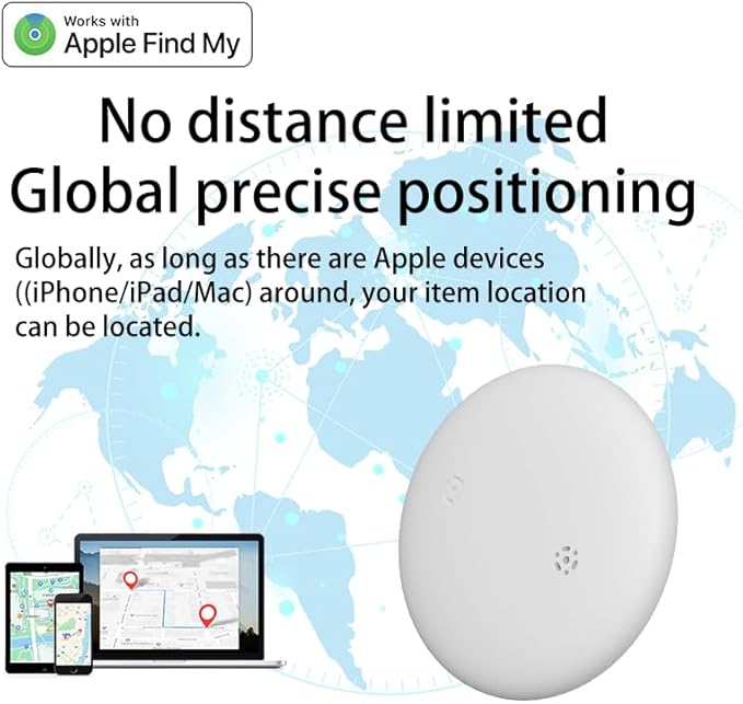 Car GPS Tracker for Vehicles Worldwide GPS Tracker for Vehicles Work with Find My (iOS Only), Car Vehicle Tracking Anti-Lost Locator with App for Cars, Wallet, Pets, Luggage (White)