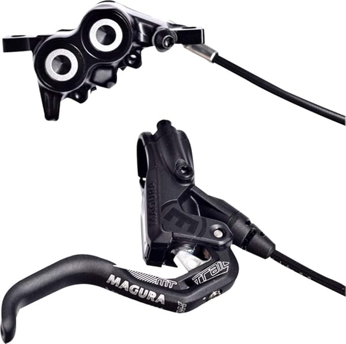 Magura MT Trail Sport 2701389 Bicycle Brake 1-Finger HC Lever Left/Right Suitable Set Consisting of Two Brakes for Front Wheel 4 and Rear Wheel 2 Pistons, Black, One Size