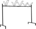 5-Slot Bike Floor Stand, Bicycle Parking Rack with Hooks Non-Skid Foot Pads and Complete Accessories, V-Shaped Brackets Freestanding Metal Bike Storage Organizer Rack 154 LBS Load Capacity