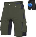 Ally Mens Mountain Bike Shorts 4D Padded Bike Shorts Baggy Cycling Biking Bicycle Biker Shorts Loose-fit with 6 Pockets