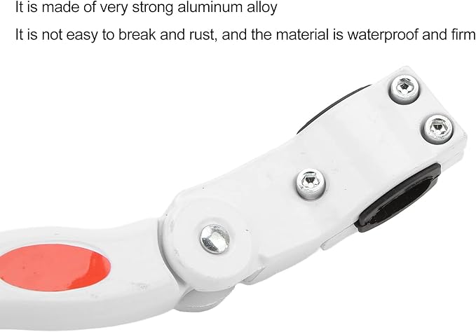 Bike Kickstand, Aluminum Alloy Adjustable Non Slip with Red Fluorescent Warning, Bicycle Kickstand for Mountain Road Bikes 22 27 Inch 700c White for Commuters Cyclists Travelers