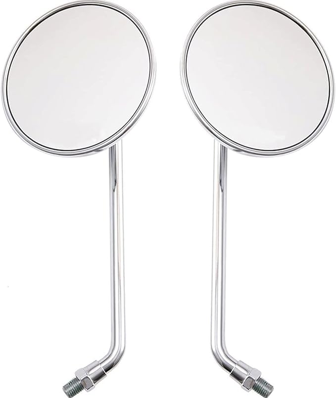 Rear View Mirror 10mm Motorcycle Scooter Round Moped Mirrors for Honda Honda CB 350 450 500 550 600 650 900 750 Suzuki Kawasaki/Universal M10 Chrome Motorcycle Rearview Side Mirrors for Handlebars