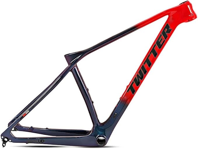 Carbon Bike Frame 27.5er 29er Hardtail Mountain Bike Frame 15'' 17'' 19'' XC Disc Brake Frame Thru Axle 12 * 142mm Internal Routing(Red,15'')