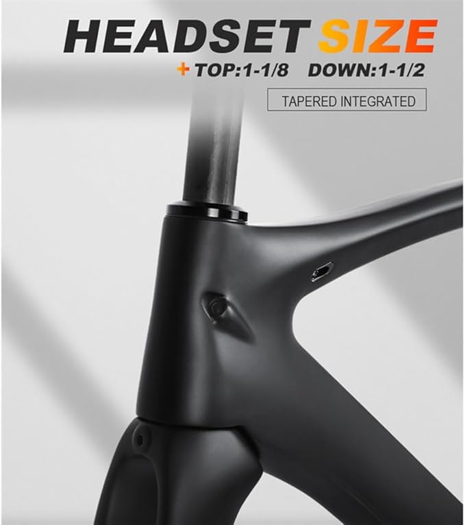 TUJISEK Carbon Fiber 700C Road Bikes Frame 49/52/54/56/58CM Frameset with Fork + Seatposts + Headset Disc Brake QR 130 * 9MM Routing Internal Windbreaker