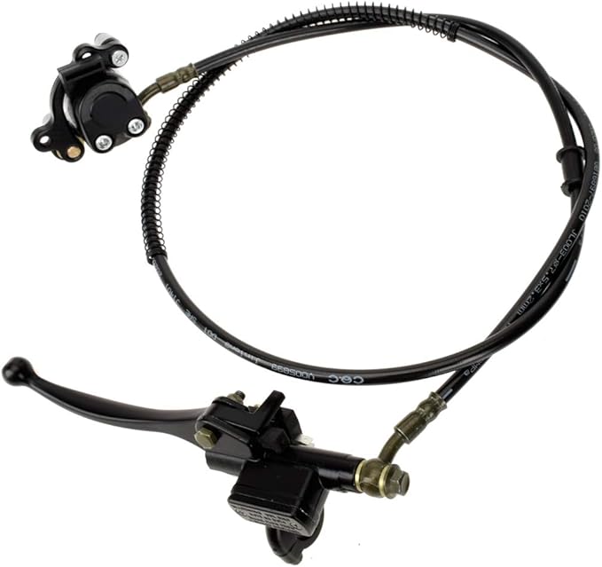HIAORS Upgraded Hydraulic Brake Master Cylinder Caliper With Brake Pad Assembly Hose Tube for 97cc 2.8HP Baja Doodlebug Dirtbug DB30 Mini Bike Dirt Bike Moto Parts