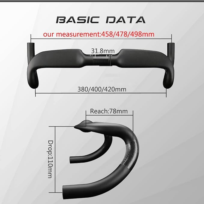 Alfa Pasca Aero Handlebars for Road Bike Carbon Racing Bicycle Handlebars Drop Bars Lightweight 31.8 UD Glossy/Matte 400/420/440mm