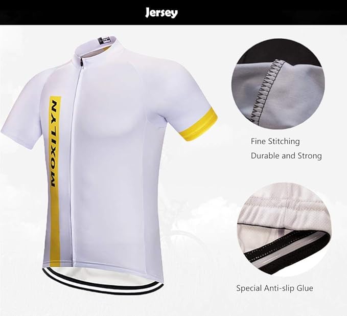 MOXILYN Men's Cycling Jersey Full Zip Riding Clothing Mountain Bike Tops Quick Dry - Bike Shirts