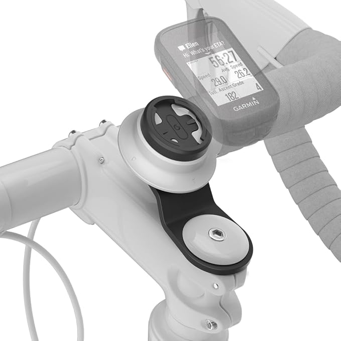 Bike Computer Mount Compatible with Garmin Edge, iGPSPORT, XOSS - Aluminum Cycling GPS Mount with Secure Dual-Lock, Quarter-Turn Release, Fit Edge 1050 1040 840 540 and More MTB Bicycle Computer