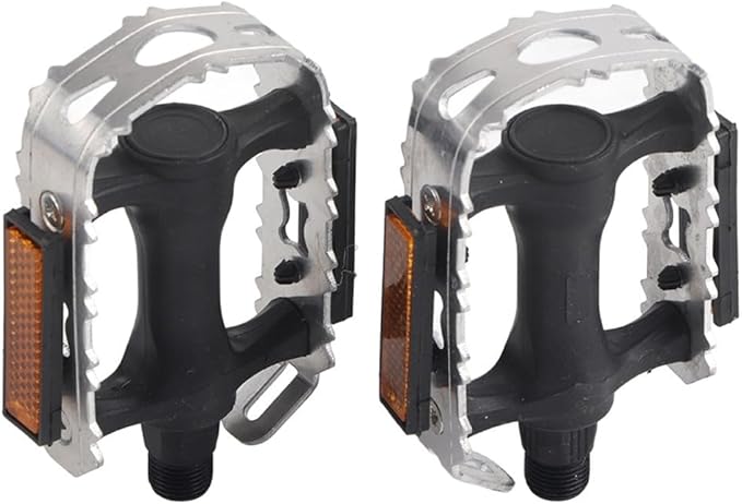 ‌1 Pair Bike Pedals - Non-Slip Aluminum Alloy Platform Pedals with Bearings for Road & Mountain Bikes (9.3x7.8cm, Black)‌