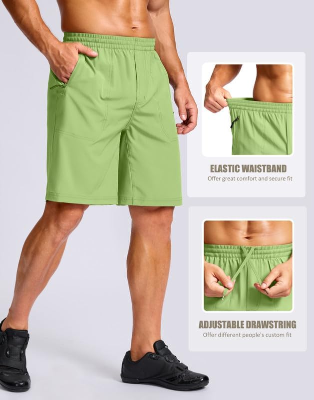 Bikewa Men's Mountain Bike Shorts 4D Padded Baggy Bicycle Biking Riding Lightweight Cycling Shorts with Zipper Pockets
