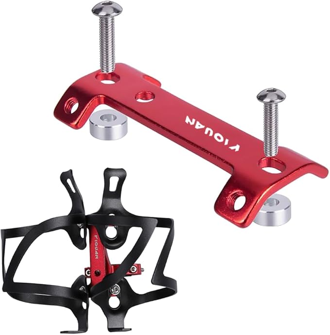 Bike Bottle Cage Adapter Aluminum Alloy Double Headed Bicycle Bottle Cage Extender High Hardness Adjustable Bottle Mount Seat Post Water Bottle Holder with Installation Tool for MTB Road Bike