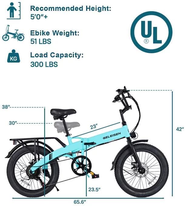 Folding Electric Bike for Adults, 20"×3.0 Fat Tire Electric Bicycle, 374.4Wh Battery Ebike, 20MPH Electric Cargo Bike with LCD Color Display & 6 Speed Gears (Fits for 5'0"+)