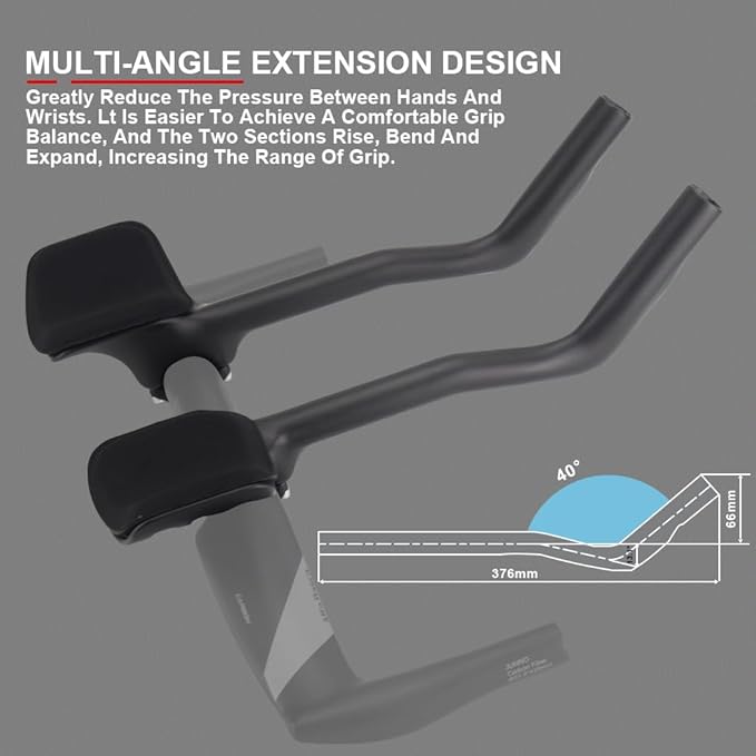 Aero bars for Road Bike Alfa Pasca tt Triathlon Handlebar 31.8mm Racing AeroBars Angle 40° TT Bars for Road Bike Rest TT Handlebars Extender 360mm UD Matte Bicycle Accessories