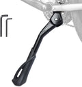 Bike Kickstand Enhanced,Rear Side/Center Mount,Aluminum Alloy Bicycle Kick Stand Adjustable Kickstand for adult bike 700C 24" 26" 28" 29 inch Mountain Road bike(Black Center 24"-29" Bike)