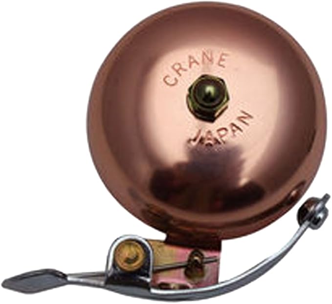 Crane Bike Bell, Suzu Bicycle Bell, Made in Japan for City Bikes, Cruisers, Road Bikes or MTB, Fits Bars diameters 22.2 to 26.0mm