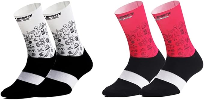 Cycling Socks Pro Mens Womens Riding Socks Bicycle Bike Sport Ankle Athletic Socks XC MTB BMX White Yellow Blue Green Red