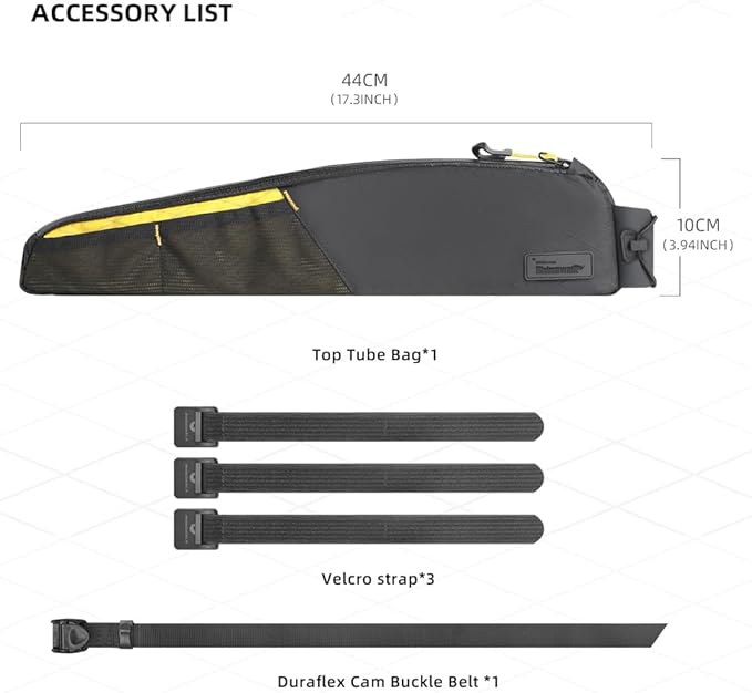 Rhinowalk Bicycle Top Tube Bag Bike Front Frame Bag Waterproof Extra Long Cycling Accessories Upper Pipe Nylon Pouch Pack for Mountain Road Bike