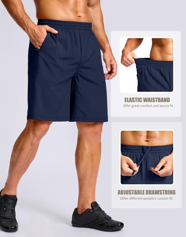 Bikewa Men's Mountain Bike Shorts 4D Padded Baggy Bicycle Biking Riding Lightweight Cycling Shorts with Zipper Pockets