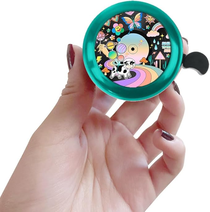 WIRESTER Green Aluminum Round Bike Bell, Classic Ring Bicycle Bell, Bike Accessories Bell Ring for Adults Kids Girls Boys