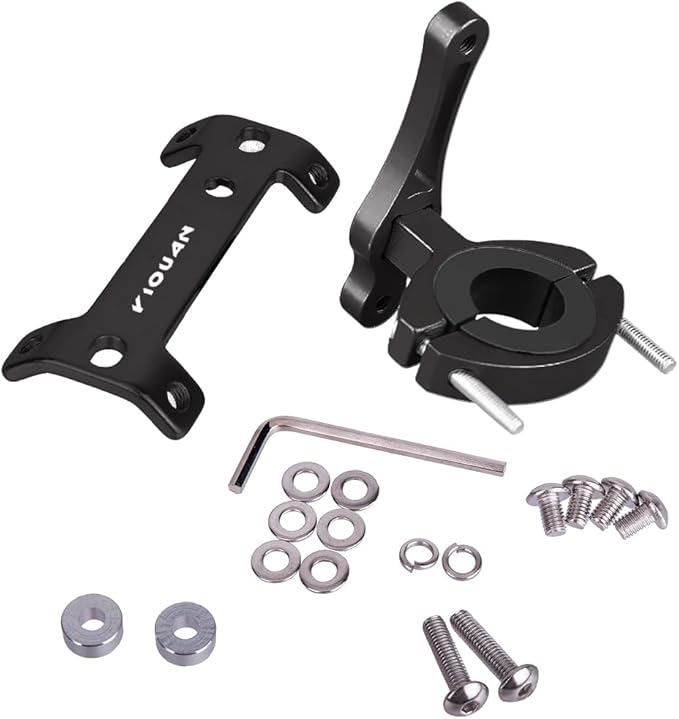 Bike Bottle Cage Adapter, Aluminum Alloy Double Headed Bicycle Bottle Cage Extender High Hardness Adjustable Bottle Mount Seat Post Water Bottle Holder with Installation Tool for MTB Road Bike