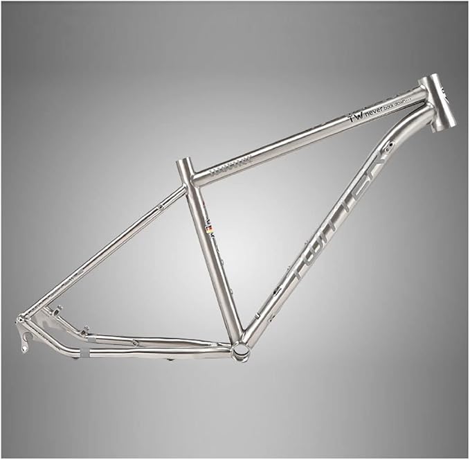 29er Mountain Bike Frame Lightweight Titanium Alloy Bike Frame 15.5''/17''/19'' 135mm QR Rigid Frame Disc Brake Internal Routing(15.5'')
