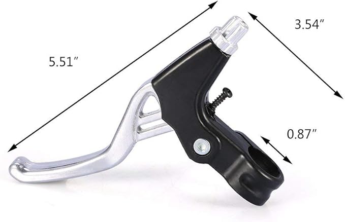 DISIWENE 1 Pair Bicycle Brake Lever, V-Brake Handlebar Aluminium Alloy Bike Brake Handle Universal 2.2cm for Most Bicycle, Road Bike, Mountain Bike (Silver)