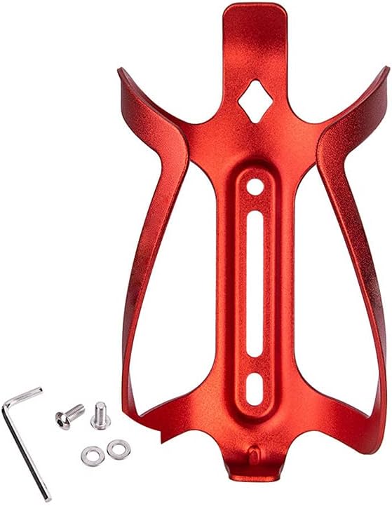 Water Bottle Cages, Alloy Aluminum Lightweight Water Bottle Holder Universal Bike Cup Holder Rack for Road MTB Bikes(Red)