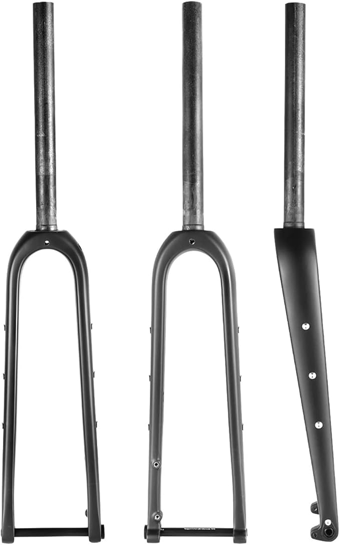 WCS Gravel Bikes Rigid Fork 700C Full Carbon Fiber Road Bikes Fork 1-1/8" Straight / 1-1/8 to 1-1/2"Tapered Tube Front Fork Thru Axle 12X100mm Disc Brake