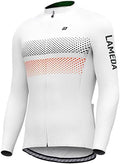 LAMEDA Men's Cycling Jersey Long Sleeve, Breathable Moisture Wicking Bike Shirt, Lightweight Biking Shirt with 3 Rear Pockets