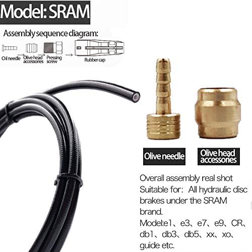 YBEKI 2500mm Kevlar Teflon Hydraulic Disc Brake Hose Kit with Brass Fittings – Compatible with Shimano BH59/BH90, SRAM, Magura