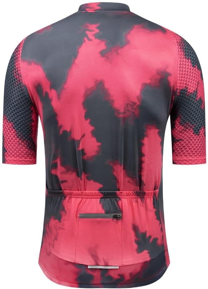 MOXILYN Men's Cycling Jersey Short Sleeve with 4 Pockets Moisture Wicking Breathable Quick Dry MTB Biking Shirt