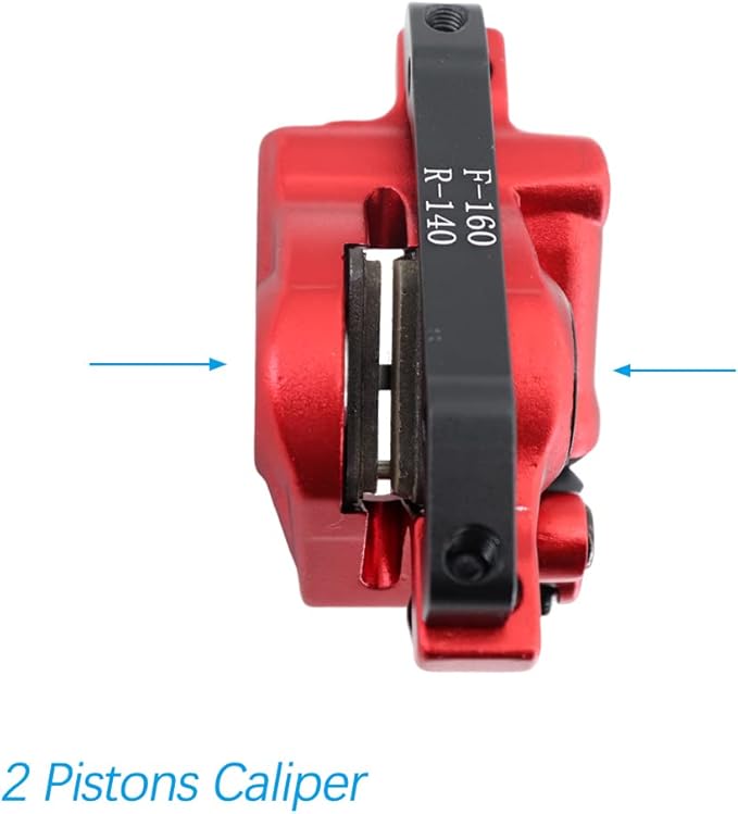 DJC Bike Brake Caliper 2 Pistons Cable Actuated MTB Hydraulic Brake Line Pulling with 160mm Rotor Disc Mountain Bike HB100