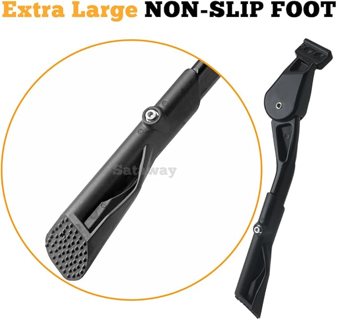 Bike Kickstand Adjustable Strong Rear Mount Aluminum Alloy Bicycle Kickstand for 26 700C 27.5 28 29 inch Electric Bike Mountain Bike Adult Bike (for 18mm hole distance only)