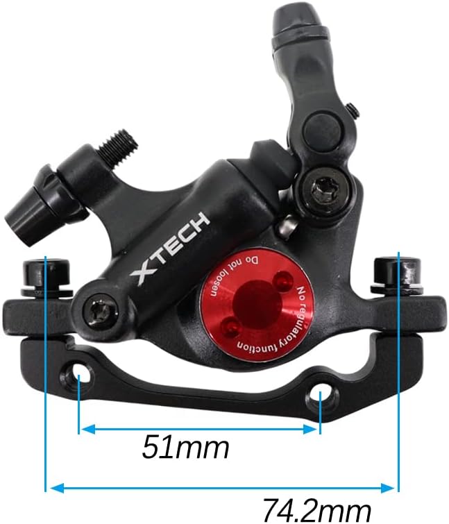DJC Bike Brake Caliper 2 Pistons Cable Actuated MTB Hydraulic Brake Line Pulling with 160mm Rotor Disc Mountain Bike HB100