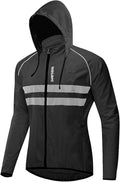 WOSAWE Packable Cycling Jacket Hooded Running Coat Lightweight Biking Windbreaker