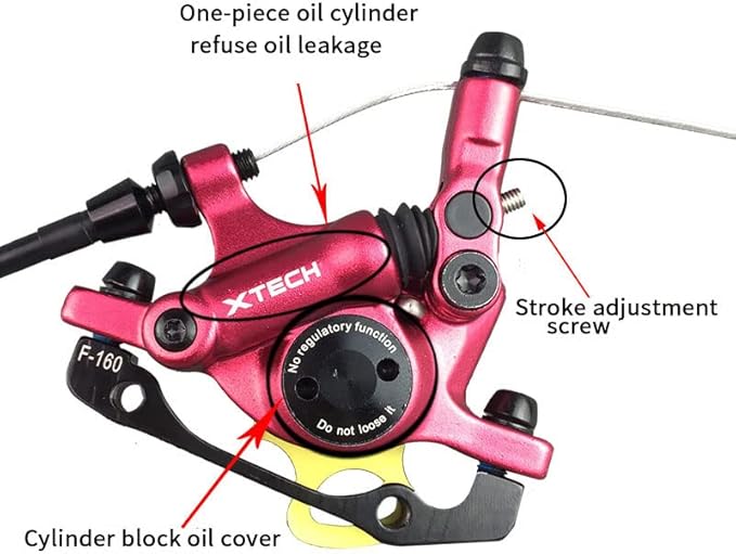 Zoom XTECH HB100 Mountain Bike Hydraulic Line Pulling Disc Brakes Electric Folding Car Mountain Road Bike Line Pull Oil Brake Disc Brake Set