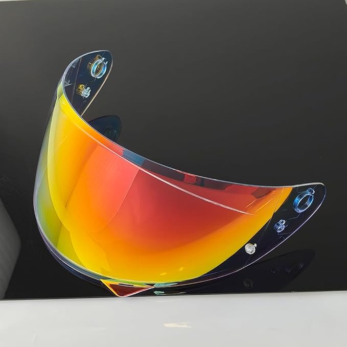 HJ-34P Helmet Visor Replacement for HJC C10.Motorcycle Helmet Shield UV Protection Compatible with HJC C10 (Revo Clear Red+Anti Fog Film)