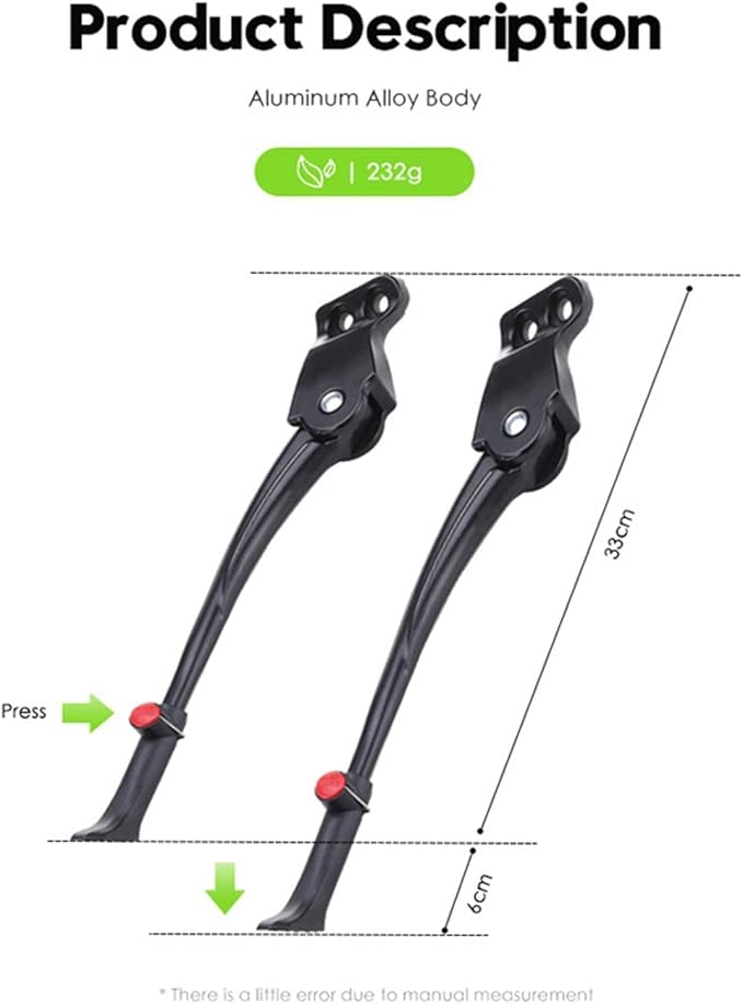 Adjustable Bike Kickstand Aluminum Alloy Anti Slip Footrest Bicycle Single