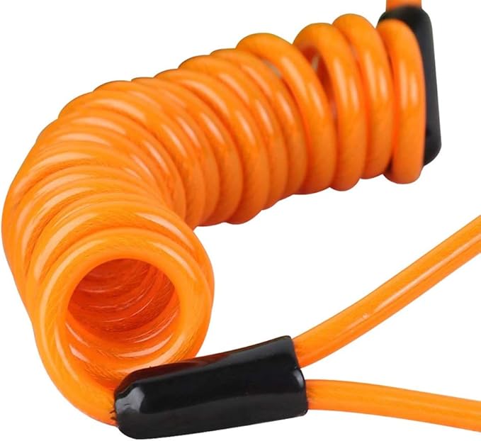 Reminder Cable,YOFUNTLE [2 Pack] Disc Lock Cable,Security Steel Wire Spring Reminder Rope for Scooter Motorcycle Motorbike Vehicle Baggage Helmet Lock,Antitheft Protection on Handlebar(Orange+Blue)