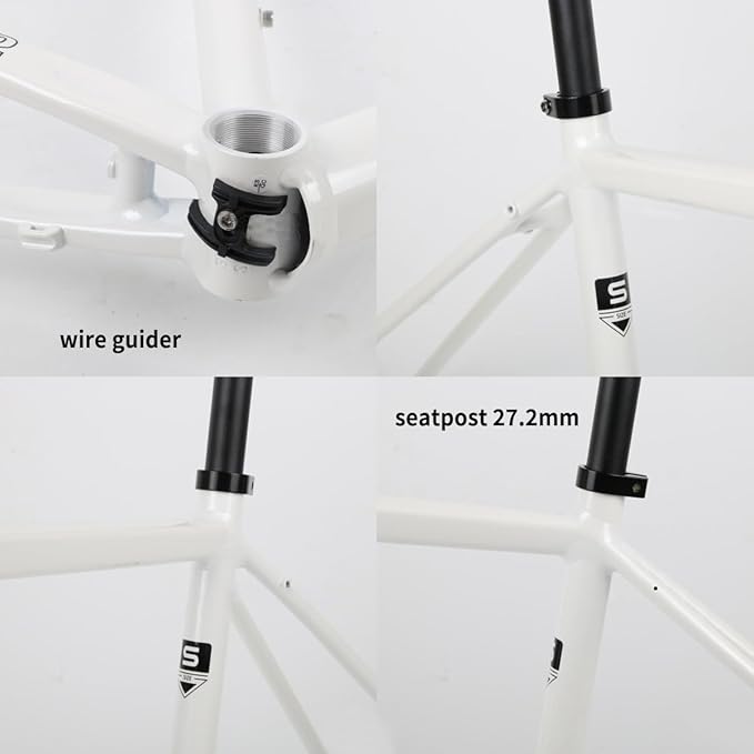 700C Road Bike Frameset Gravel Bike Frame 44cm/47cm/50cm/53cm/56cm Aluminum Alloy Disc Brake Frame with Carbon Fibre Fork Thru Axle F12*100mm R12*142mm Internal Routing(Black Gray,44cm)