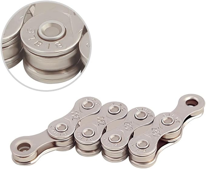 Bicycle Chain, 116 Link Bicycle Chain 1/2 x 11/128 inch Stainless Steel Bicycle Chain for MTB/Road/E-Bike 6-7-8 Speed