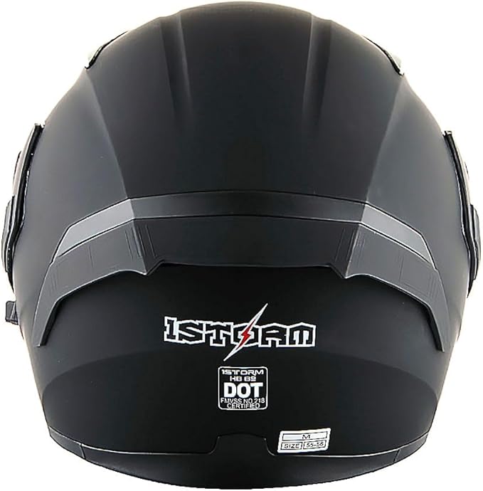 1Storm Motorcycle Modular Full Face Helmet Bike Flip up Dual Visor Sun Shield: HB89 Matt Black