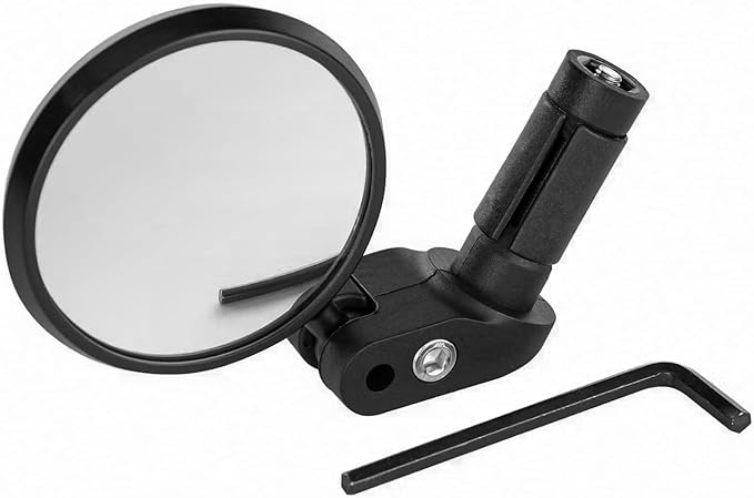 Aventon Handlebar Grip Bike Mirror, rear view mirror with a wide field of view, Easy to install and adjust bike mirror handlebar mount, Safe riding bike accessories