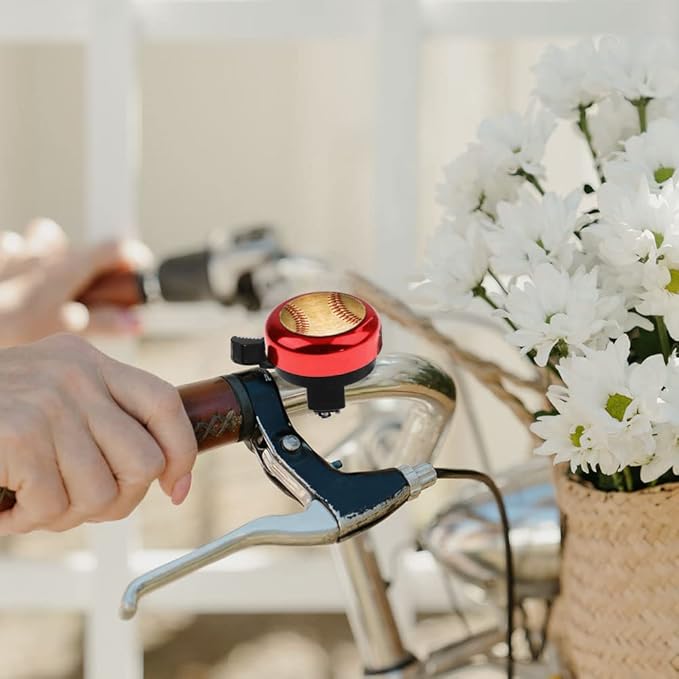 WIRESTER Red Aluminum Round Bike Bell, Classic Ring Bicycle Bell, Bike Accessories Bell Ring for Adults Kids Girls Boys