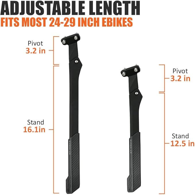 BV Bike Kickstand - Mountain Bike Kick Stand for 24-29" Bicycles - Adjustable Length, Non-Slip Sole, Aluminum Alloy Material - Bicycle Kickstand